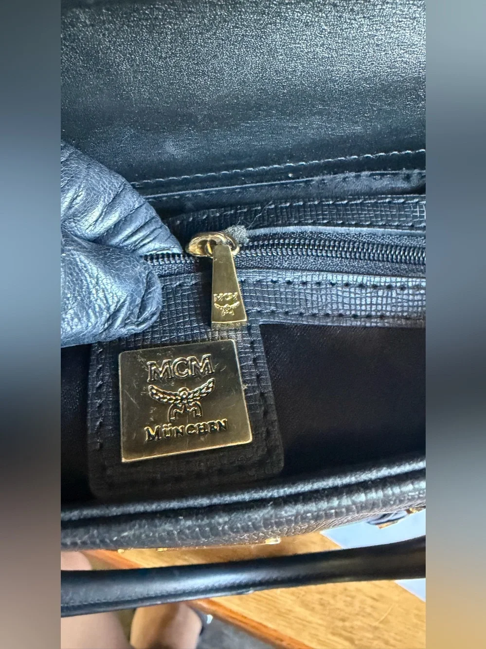 MCM Black Bucket Leather